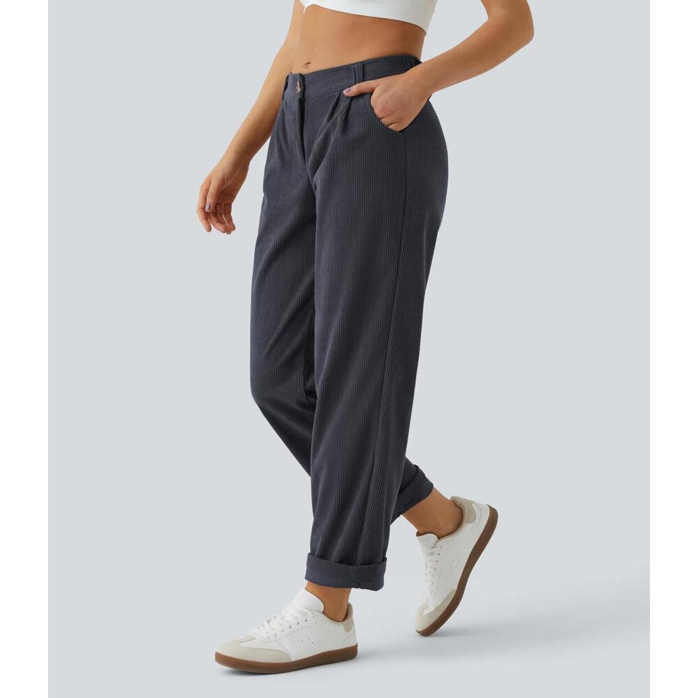 NWT Halara Mid Rise Corduroy Casual Pants Size Small - Picture 1 of 11